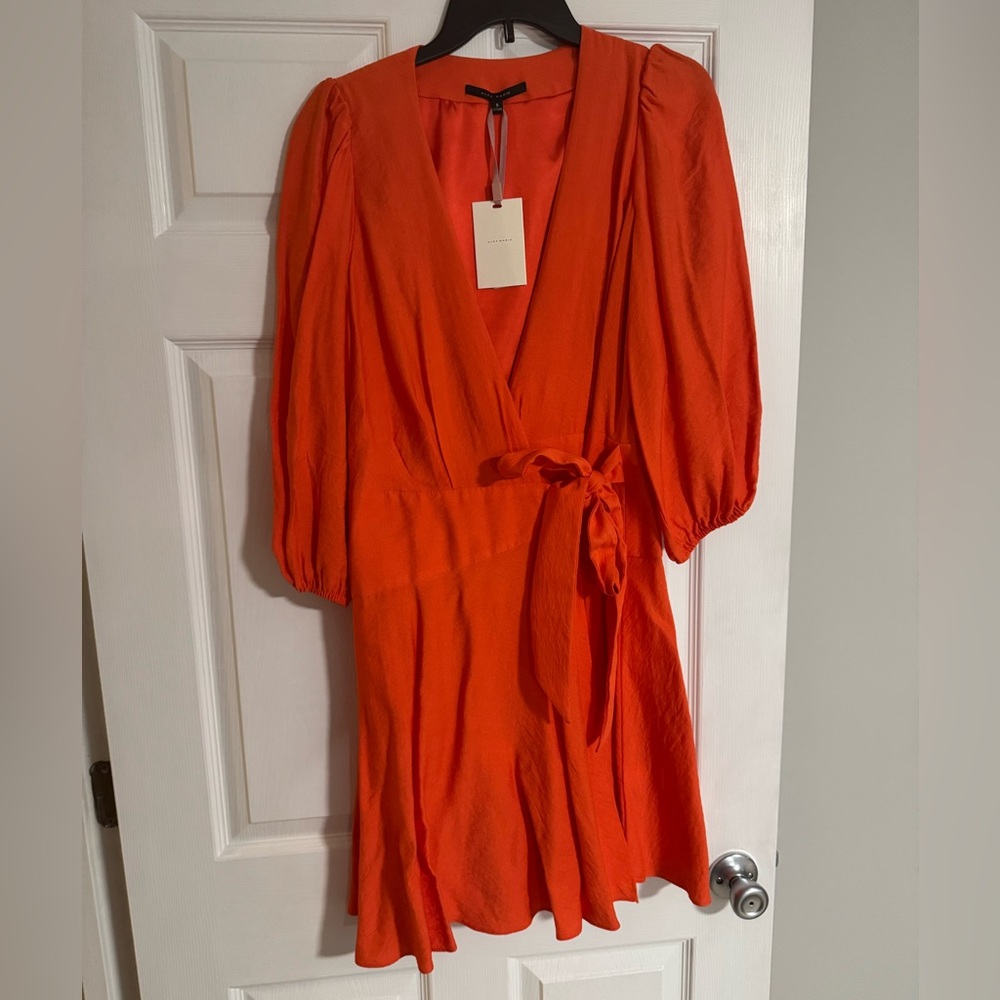 Alex Marie Enola Surplice V-Neck 3/4 Sleeve Wrap Dress